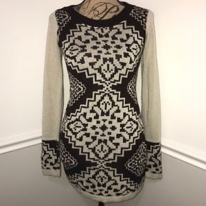 Brown and tan sweater dress